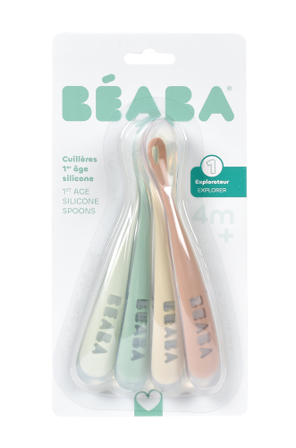 Prvé lyžičky silikónové 4 ks Natural Beaba