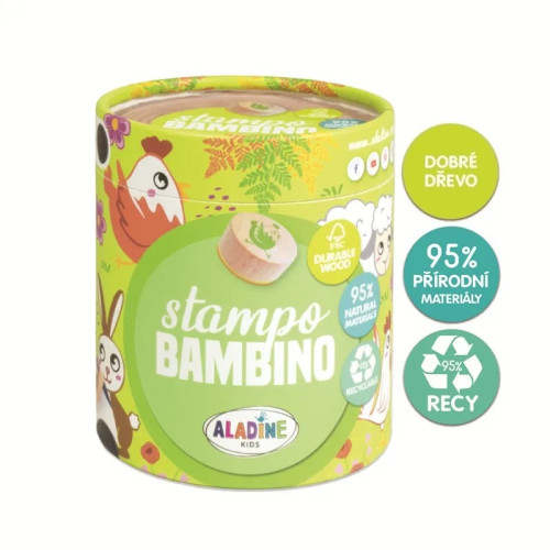 Detská drevená pečiatky Aladine Stampo Bambino, 8 ks - Farma