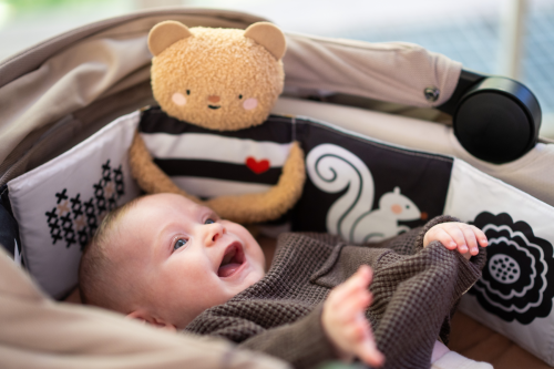 Medvedík plyšový s knižkou Snuggle Bear Taf Toys