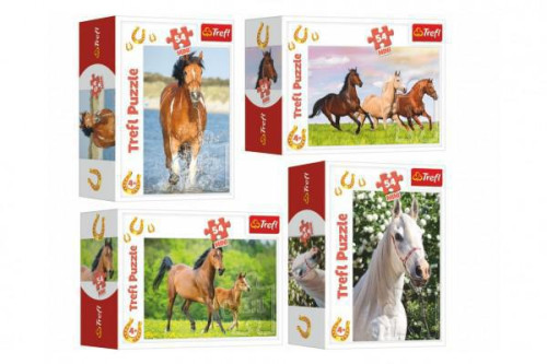 Minipuzzle koňa 4 druhy, 54 dielikov