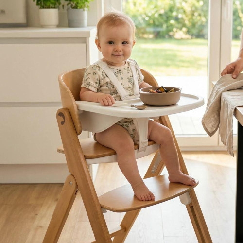 Jedálenská stolička Kidnort Skal prírodná hnedá