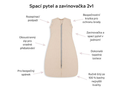 Celoročný spací vak a zavinovačka 2v1 Sleepee
