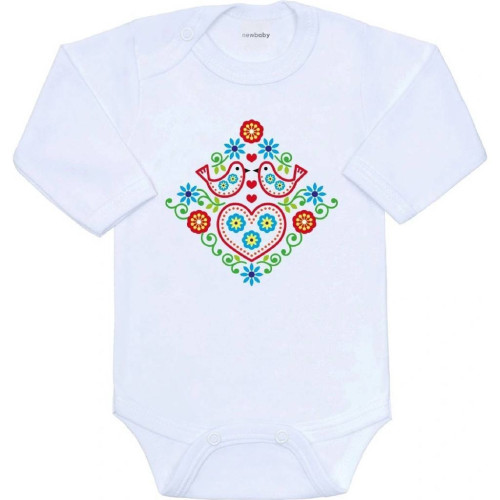 Detské body s potlačou Ľudový vzor vtáčiky New Baby