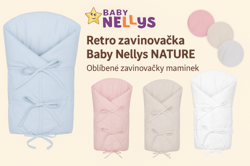 Klasická retro zavinovačka Nature šnurovacia s výplňou 70 x 77 cm Baby Nellys