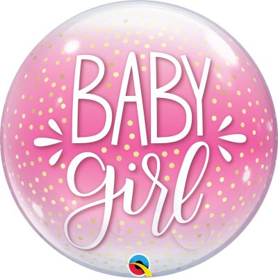 Bublina - Baby girl ružová a konfety 22"/56 cm