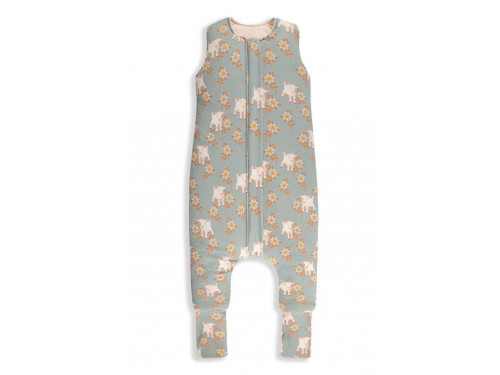 Celoročný spací vak s nohavicami Vintage Animals Sleepee Sky Blue/Cream