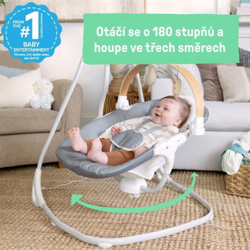 Hojdačka pohupujúca hudobný Parker™ 0 m+, do 9 kg Ingenuity
