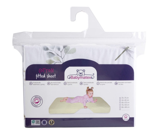 Bavlnená prestieradlo s gumou a potlačou 70 x 140 cm Babymatex