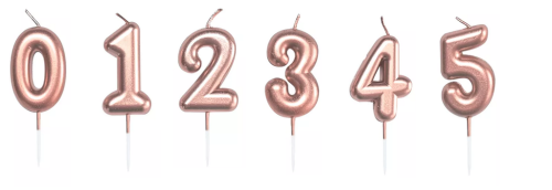 Sviečka tortová rose gold 5 cm