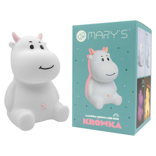 LED silikónová nočná lampička Rgb - kravička Mary's
