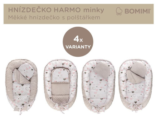 Hniezdočko Harmo s vankúšikom minky Bomimi