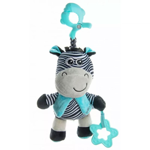 Edukačná hrajúca plyšová hračka s klipom Baby Mix zebra