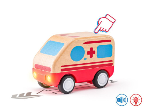 Auto sanitka so zvukmi a svetlom, zotrvačník