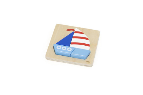 Drevené puzzle pre najmenších - Plachetnica