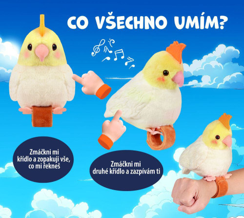 Opakujúci a spievajúci papagáj Steppos