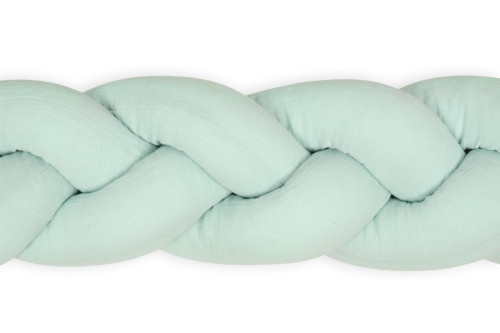 Mušelínový mantinel vrkoč 200 cm Babymatex – chránič do postieľky Mint
