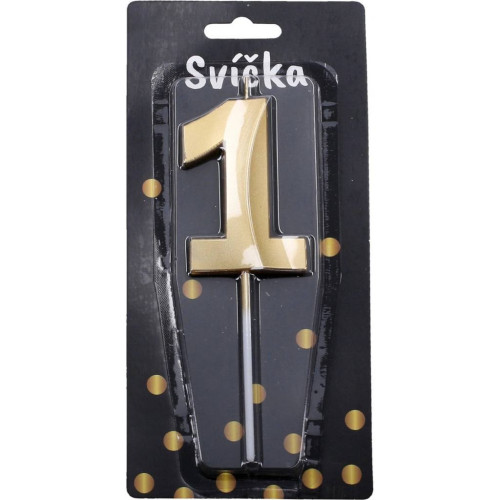 Párty sviečka číslo zlatá