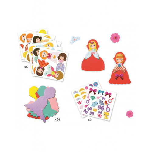 Djeco Samolepkový set - roztomilé princezné