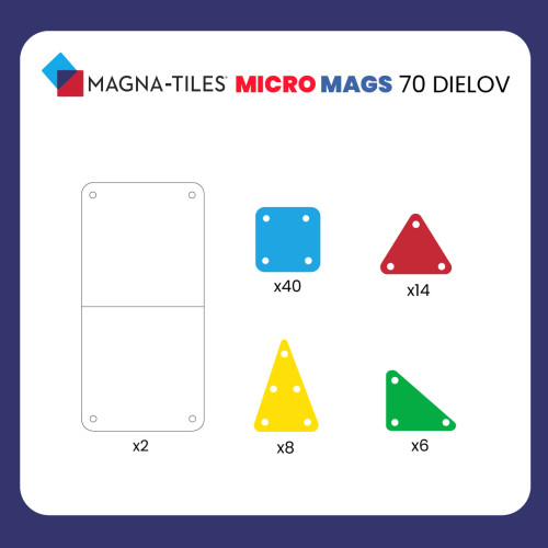 Magnetická stavebnica microMAGS Deluxe Set 70 dielov