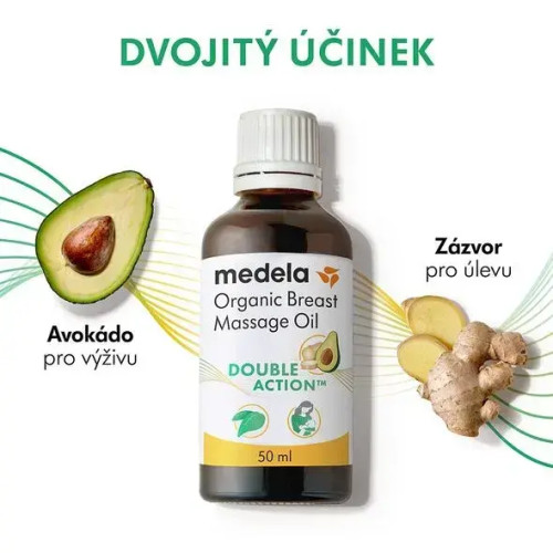 Organický masážny olej na prsia, 50 ml Medela