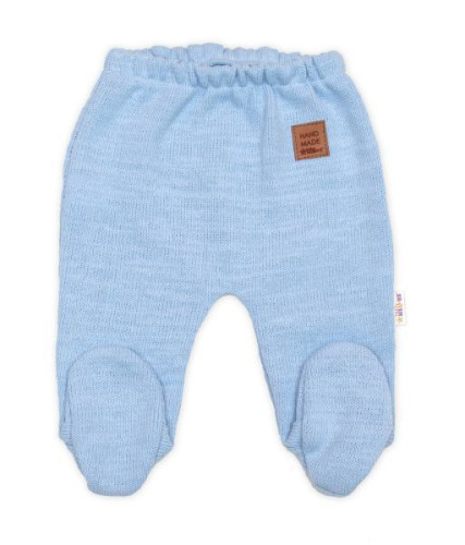 Pletená sada pre bábätko s jemným prúžkom 3dielna lux modrá - biela Baby Nellys