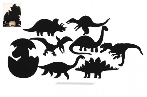 Škrabací obrázok, výrez dúhový dinosaurus 9 ks