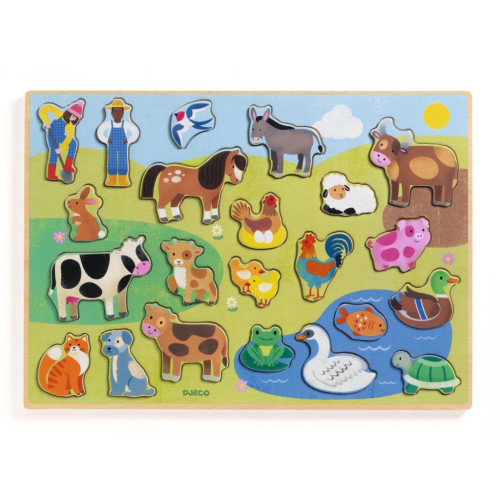 Vkladacie puzzle Farma Djeco