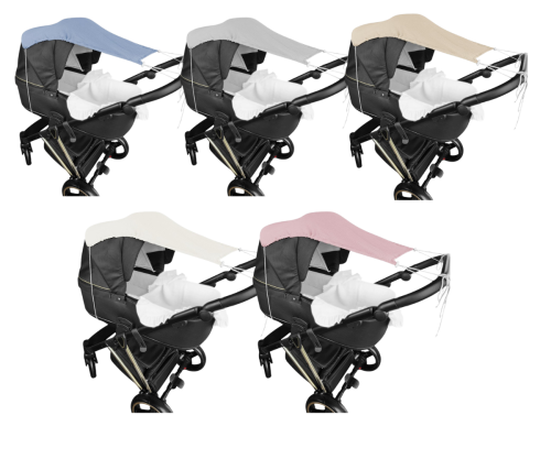 Mušelínová slnečná strieška na kočík Nature Baby Nellys