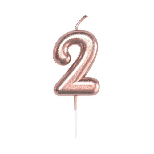 Sviečka tortová rose gold 5 cm
