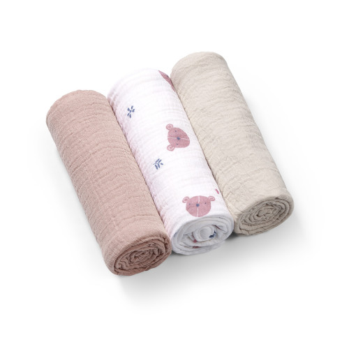 Mušelínové - super mäkké plienky, 3 ks 70x70 cm Púdrová Baby Ono