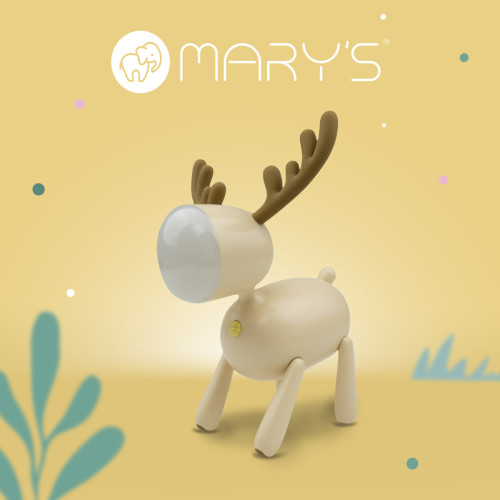 LED nastaviteľná nočná lampička - jeleň, béžová Mary's
