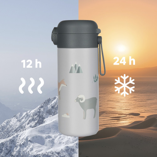Termoska na tekutiny so slamkou a silikónovým držiakom 350 ml Zopa