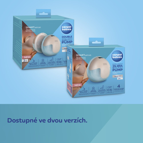 Dvojitá elektrická odsávačka materského mlieka do podprsenky SmartSense Canpol babies