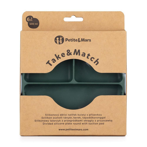 Tanierik silikónový deliaci okrúhly Take&Match 6 m+ Petite & Mars