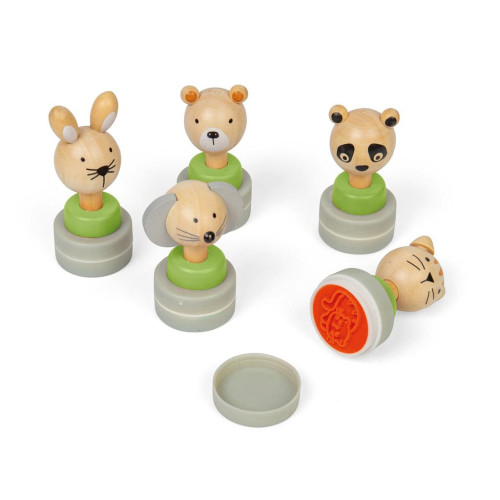 Drevené atramentové pečiatky Zvieratká Bigjigs Toys