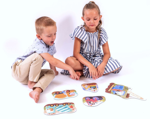 Vééľké puzzle Stavebné stroje KukiKuk