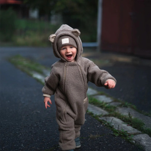 Rastúca zimná kombinéza Teddy fleece double Brown Esito