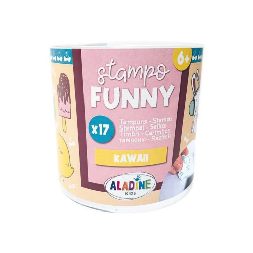 Detské drevené pečiatky Aladine Stampo Funny 17 ks - Kawaii