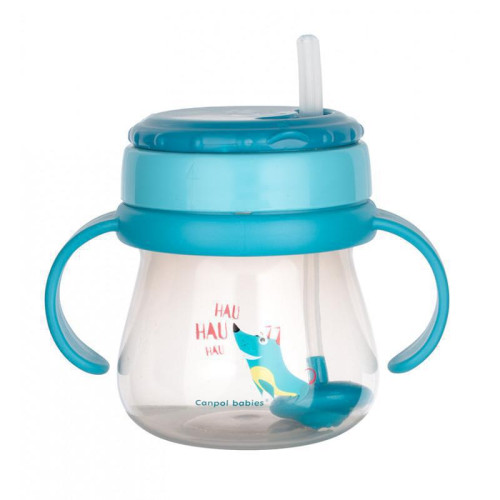 Hrnček športový so slamkou a závažím 250 ml Canpol babies