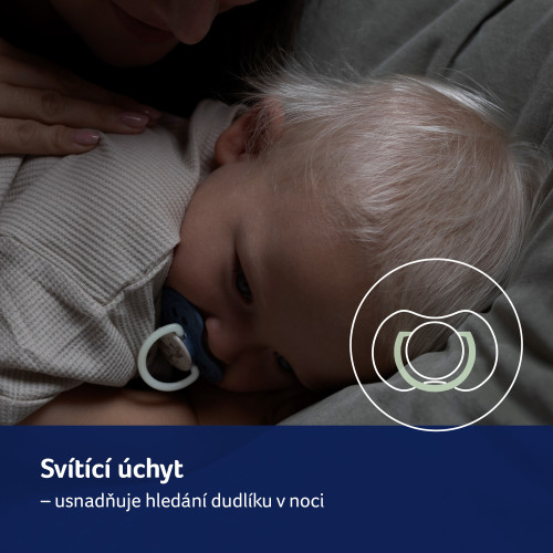 Cumlík svietiaci silikónový dynamický Night & Day 0 - 6 m, 2 ks Lovi