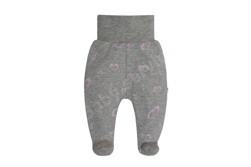Zateplené polodupačky Srdiečka Baby Service Šedé