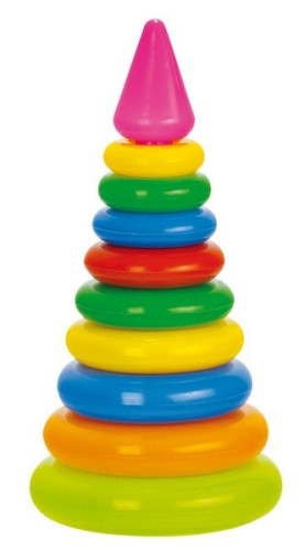 Skladačka pyramída s krúžkami plast 28 cm