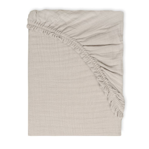 Mušelínové prestieradlo s gumou 58 x 110 x 8 cm béžovej BabyMatex