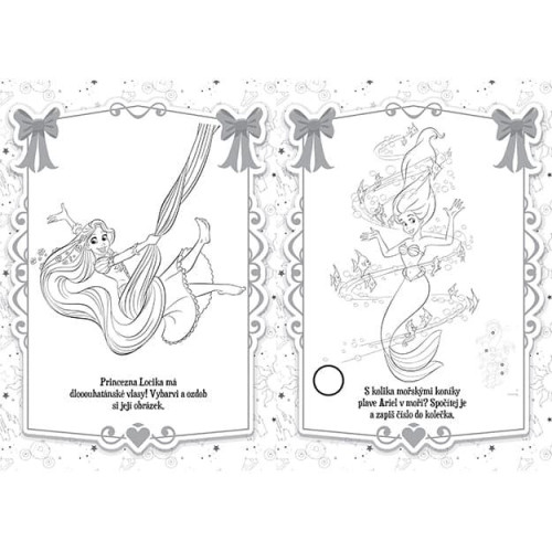 Omaľovánky A4 so samolepkami Disney Princezné