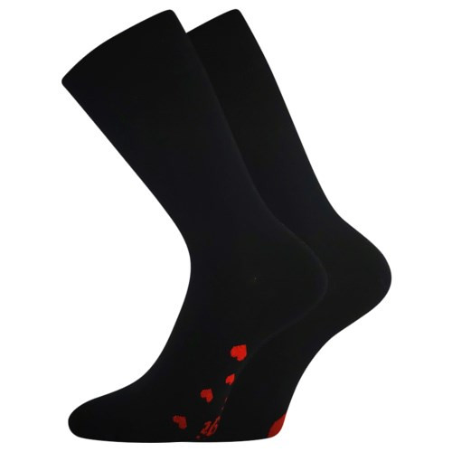 Ponožky pre zamilovaných Darling čierne so srdiečkami design 1 (3 páry)
