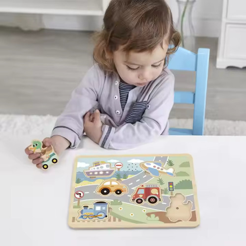 Puzzle so zvukmi Dopravné prostriedky Pastel
