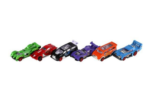 Auto závodné 6 ks kov/plast 8 cm na voľný chod