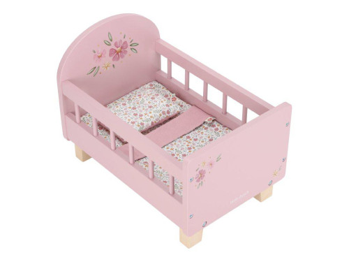Postieľka pre bábiky drevená s perinkou Pink Little Dutch