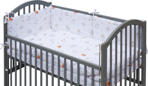 Detská postieľka s kompletnou výbavou120 x 60 cm šedá Labra Scarlett