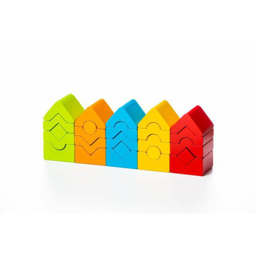Sada 5 veží - drevená skladačka Cubika